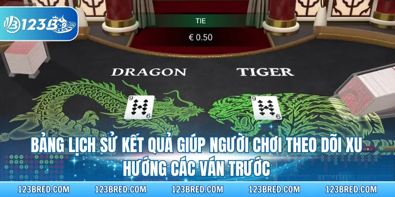 Rồng Hổ Online - Hướng Dẫn Hội Viên Mới Cách Chơi Chi Tiết 4 Bảng lịch sử kết quả giúp người chơi theo dõi xu hướng các ván trước